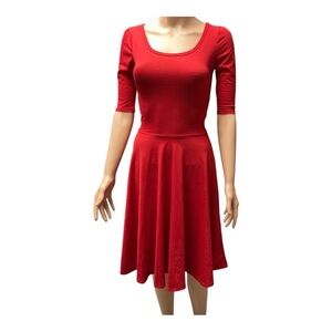 LuLaRoe - NWT - Nicole Red Fit and Flare Midi Dress